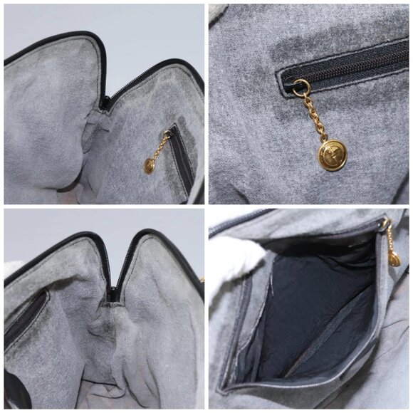 GUCCI Bamboo Hand Bag Leather 2way Black Gold - Picture 15 of 16